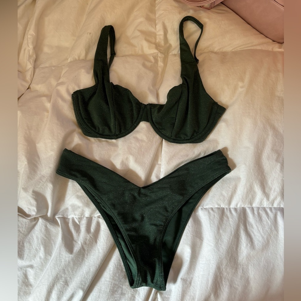 Abercrombie Green Sparkly Bikini